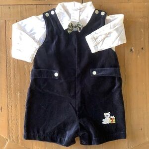 Creme de la creme velvet Jon Jon bow tie set